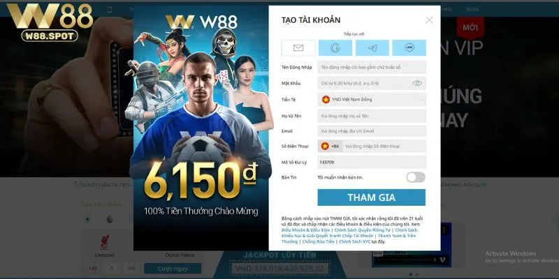 W88 61 Quy trình vào chơi W88 rất đơn giản